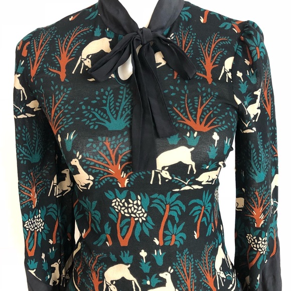 RARE Anna Sui | deer print dress - Picture 4 of 8